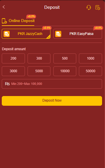 Deposit money through Jazzcash and Easy Paisa screenshot.